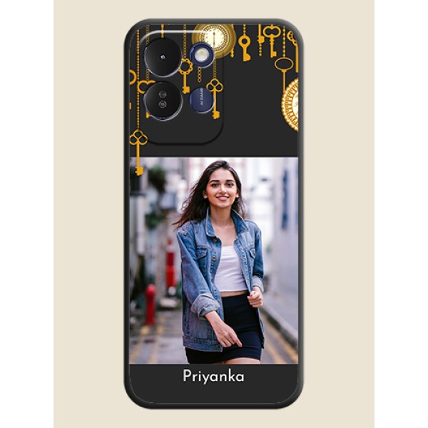 Decorative Design with Text On Space Black Custom Soft Matte Mobile Back Cover - Redmi 17 5G Decorative Design with Text On Space Black Custom Soft Matte Mobile Back Cover - Redmi 17 5G
