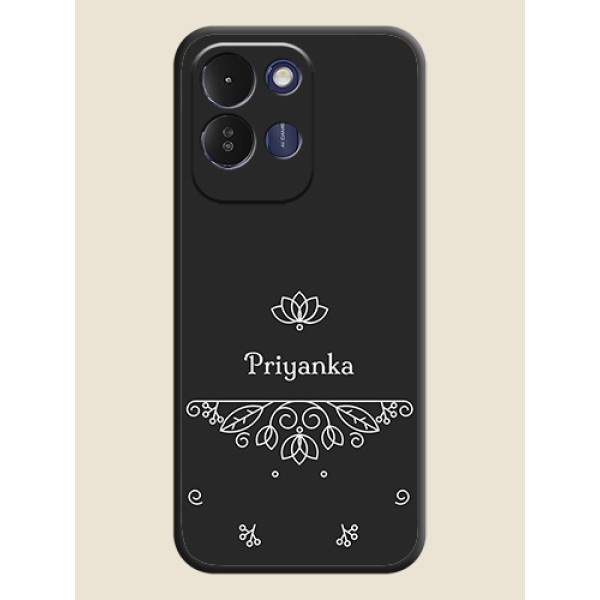 Lotus Garden Custom Text On Space Black Custom Soft Matte Mobile Back Cover - Redmi 17 5G Lotus Garden Custom Text On Space Black Custom Soft Matte Mobile Back Cover - Redmi 17 5G