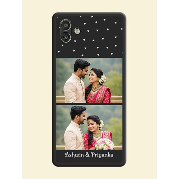 Miniature Love Symbols with Name on Space Black Custom Soft Matte Back Cover - Samsung Galaxy A04 Miniature Love Symbols with Name on Space Black Custom Soft Matte Back Cover - Samsung Galaxy A04