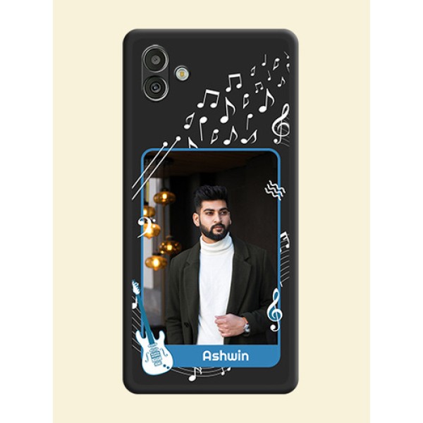 Musical Theme Design with Text on Photo on Space Black Soft Matte Mobile Case - Samsung Galaxy A04 Musical Theme Design with Text on Photo on Space Black Soft Matte Mobile Case - Samsung Galaxy A04