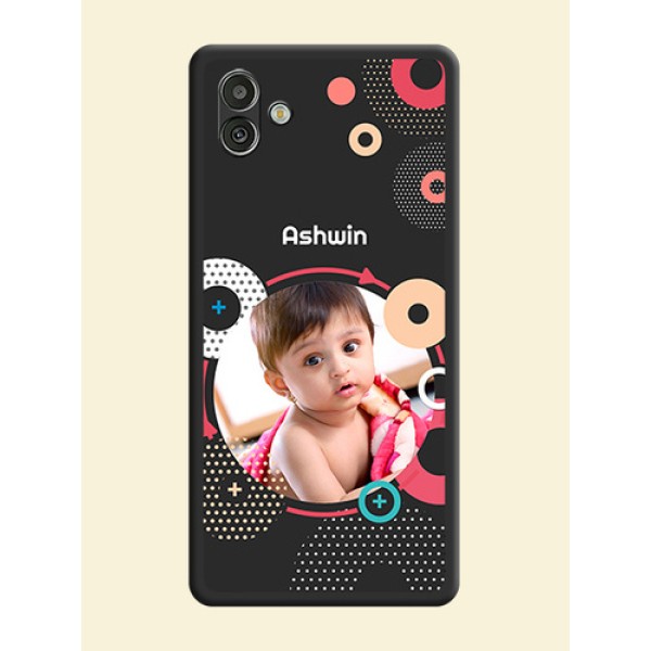 Multicoloured Round Image on Personalised Space Black Soft Matte Cases - Samsung Galaxy A04 Multicoloured Round Image on Personalised Space Black Soft Matte Cases - Samsung Galaxy A04