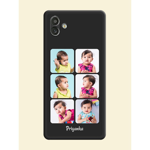 Floral Art with 6 Image Holder on Photo on Space Black Soft Matte Mobile Case - Samsung Galaxy A04