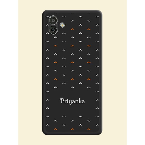 Simple Pattern With Custom Text On Space Black Personalized Soft Matte Phone Covers -Samsung Galaxy A04 Simple Pattern With Custom Text On Space Black Personalized Soft Matte Phone Covers -Samsung Galaxy A04