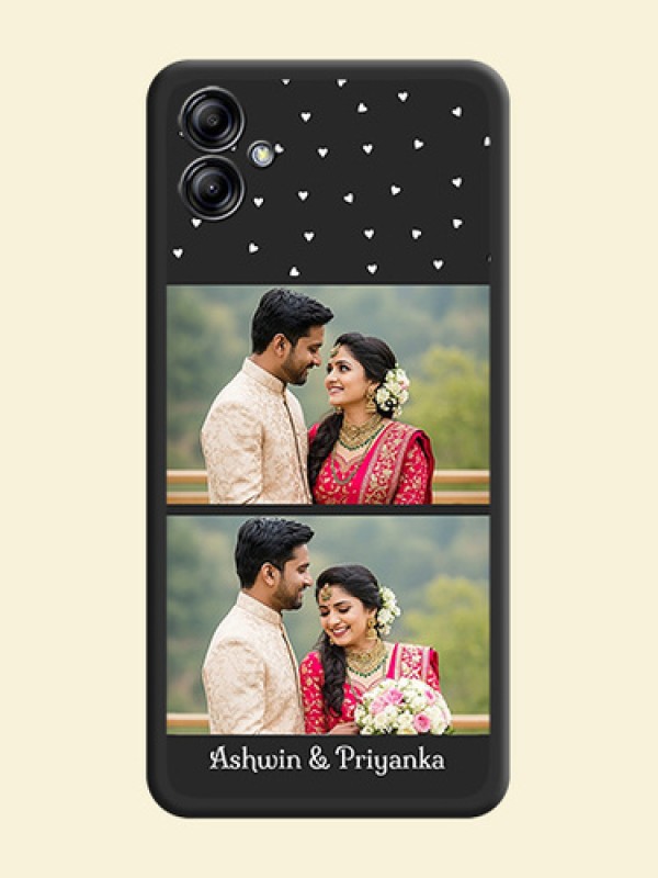 Miniature Love Symbols with Name on Space Black Custom Soft Matte Back Cover - Samsung Galaxy A04e
