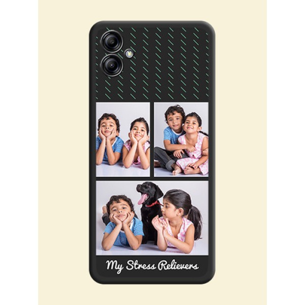 Cross Dotted Pattern with 2 Image Holder on Personalised Space Black Soft Matte Cases - Samsung Galaxy A04e Cross Dotted Pattern with 2 Image Holder on Personalised Space Black Soft Matte Cases - Samsung Galaxy A04e