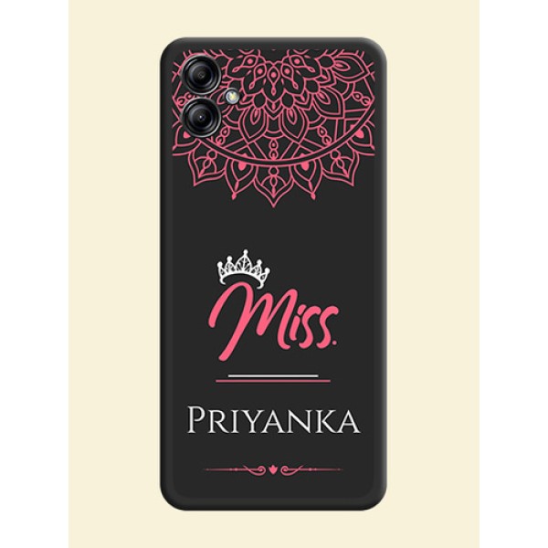 Mrs Name with Floral Design on Space Black Personalized Soft Matte Phone Covers - Samsung Galaxy A04e Mrs Name with Floral Design on Space Black Personalized Soft Matte Phone Covers - Samsung Galaxy A04e