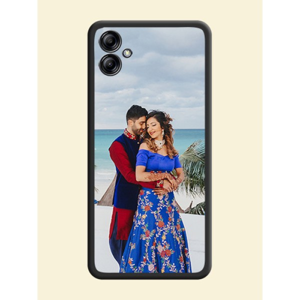 Full Single Pic Upload On Space Black Personalized Soft Matte Phone Covers -Samsung Galaxy A04E Full Single Pic Upload On Space Black Personalized Soft Matte Phone Covers -Samsung Galaxy A04E