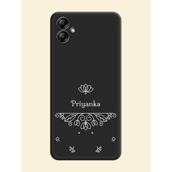 Lotus Garden Custom Text On Space Black Personalized Soft Matte Phone Covers -Samsung Galaxy A04E Lotus Garden Custom Text On Space Black Personalized Soft Matte Phone Covers -Samsung Galaxy A04E