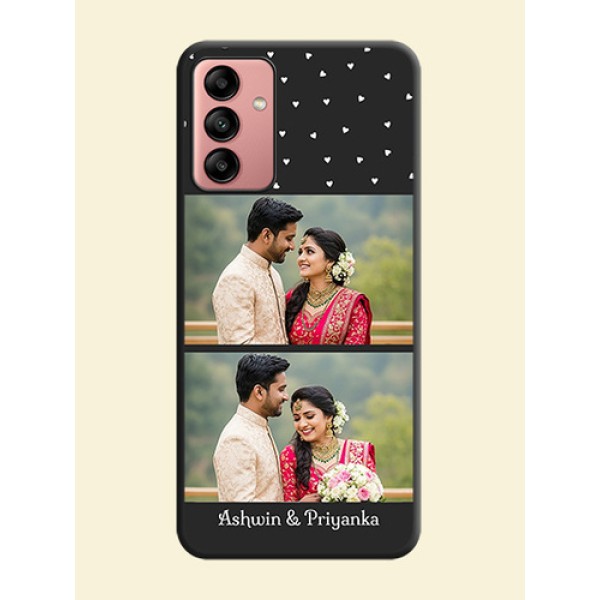 Miniature Love Symbols with Name on Space Black Custom Soft Matte Back Cover - Galaxy A04s Miniature Love Symbols with Name on Space Black Custom Soft Matte Back Cover - Galaxy A04s