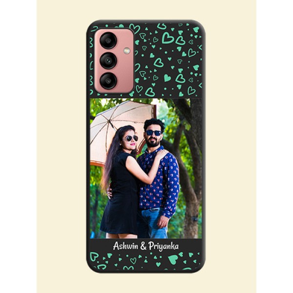 Sea Green Indefinite Love Pattern on Photo on Space Black Soft Matte Mobile Cover - Galaxy A04s Sea Green Indefinite Love Pattern on Photo on Space Black Soft Matte Mobile Cover - Galaxy A04s