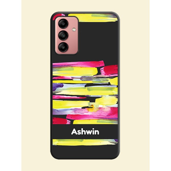 Brush Coloured on Space Black Personalized Soft Matte Phone Covers - Galaxy A04s Brush Coloured on Space Black Personalized Soft Matte Phone Covers - Galaxy A04s