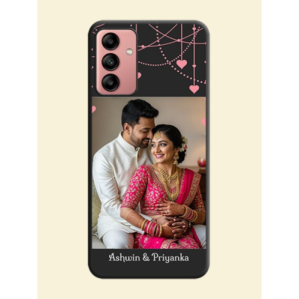 Pink Love Hangings with Text on Space Black Custom Soft Matte Back Cover - Galaxy A04s Pink Love Hangings with Text on Space Black Custom Soft Matte Back Cover - Galaxy A04s
