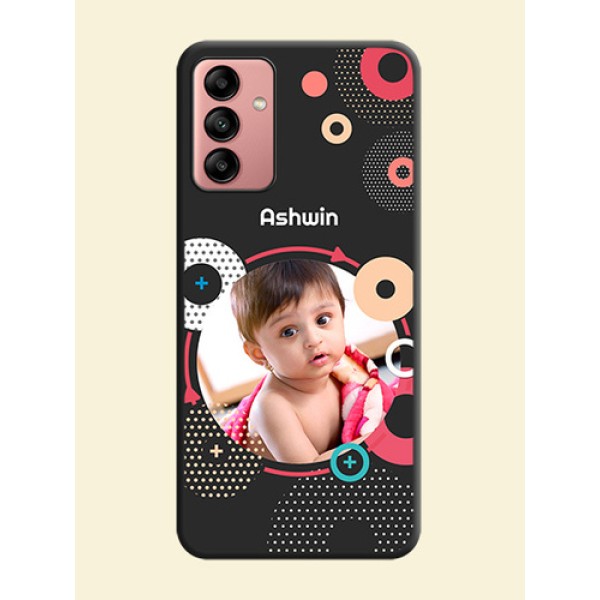 Multicoloured Round Image on Personalised Space Black Soft Matte Cases - Galaxy A04s Multicoloured Round Image on Personalised Space Black Soft Matte Cases - Galaxy A04s