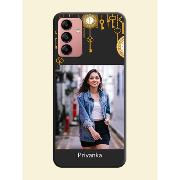 Decorative Design with Text on Space Black Custom Soft Matte Back Cover - Galaxy A04s Decorative Design with Text on Space Black Custom Soft Matte Back Cover - Galaxy A04s