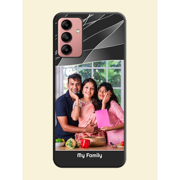 Mixed Wave Lines on Photo on Space Black Soft Matte Mobile Cover - Galaxy A04s Mixed Wave Lines on Photo on Space Black Soft Matte Mobile Cover - Galaxy A04s