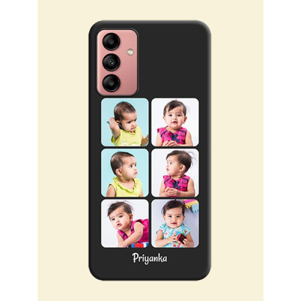 Floral Art with 6 Image Holder on Photo on Space Black Soft Matte Mobile Case - Galaxy A04s Floral Art with 6 Image Holder on Photo on Space Black Soft Matte Mobile Case - Galaxy A04s
