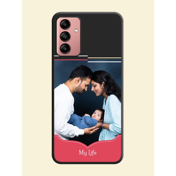 Classic Plain Design with Name on Photo on Space Black Soft Matte Phone Cover - Galaxy A04s