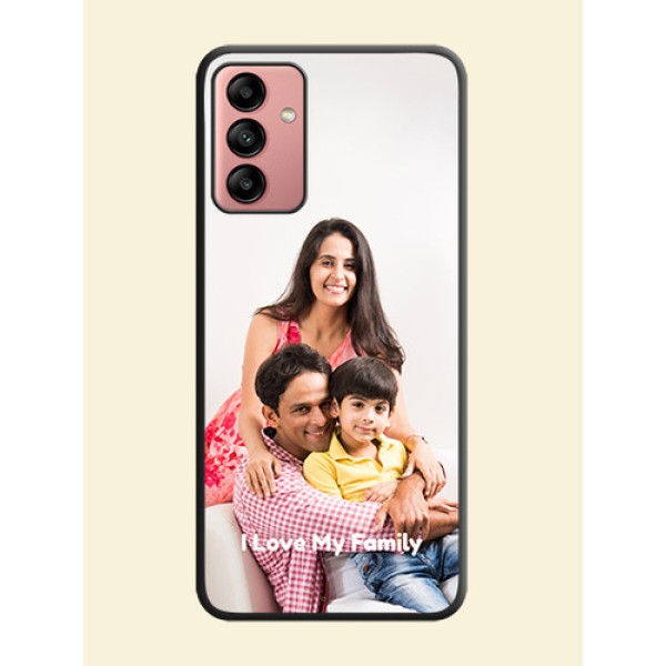 Full Single Pic Upload With Text On Space Black Personalized Soft Matte Phone Covers -Samsung Galaxy A04S Full Single Pic Upload With Text On Space Black Personalized Soft Matte Phone Covers -Samsung Galaxy A04S