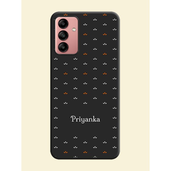 Simple Pattern With Custom Text On Space Black Personalized Soft Matte Phone Covers -Samsung Galaxy A04S Simple Pattern With Custom Text On Space Black Personalized Soft Matte Phone Covers -Samsung Galaxy A04S