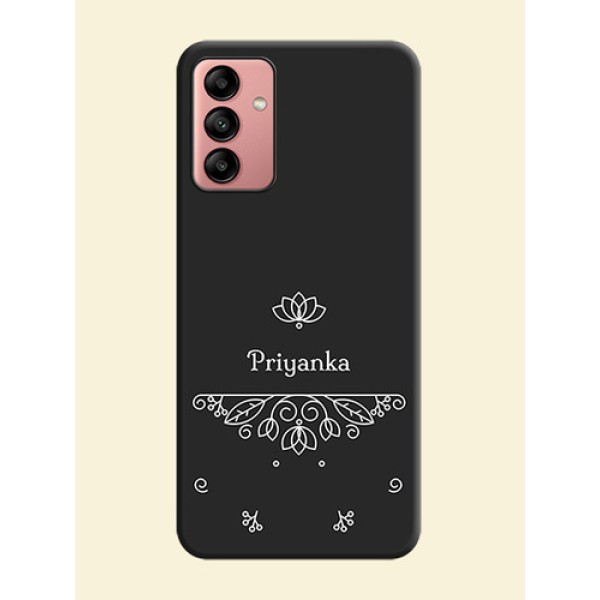 Lotus Garden Custom Text On Space Black Personalized Soft Matte Phone Covers -Samsung Galaxy A04S Lotus Garden Custom Text On Space Black Personalized Soft Matte Phone Covers -Samsung Galaxy A04S