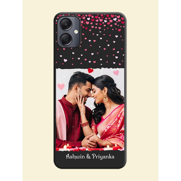 Fall in Love with Your Partner on Photo On Space Black Custom Soft Matte Mobile Back Cover - Galaxy A05 Fall in Love with Your Partner on Photo On Space Black Custom Soft Matte Mobile Back Cover - Galaxy A05