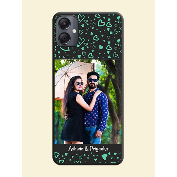 Sea Green Indefinite Love Pattern on Photo On Space Black Custom Soft Matte Mobile Back Cover - Galaxy A05 Sea Green Indefinite Love Pattern on Photo On Space Black Custom Soft Matte Mobile Back Cover - Galaxy A05
