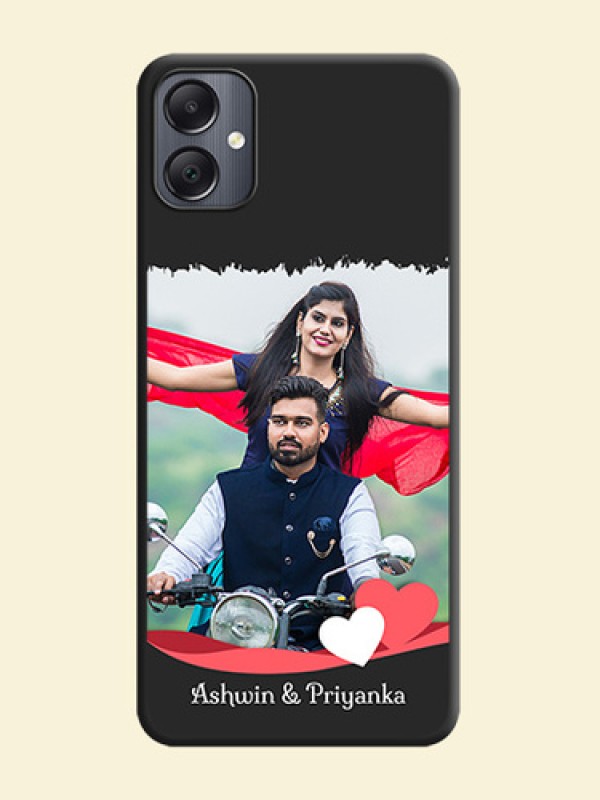 Pin Color Love Shaped Ribbon Design with Text On Space Black Custom Soft Matte Mobile Back Cover - Galaxy A05