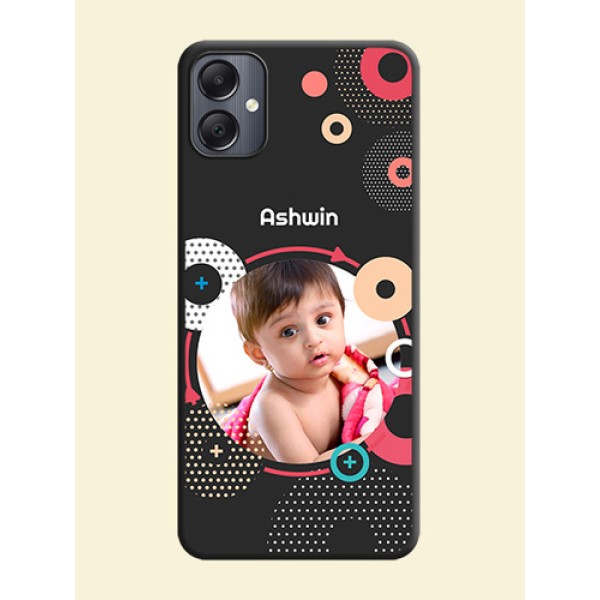Multicoloured Round Image On Space Black Custom Soft Matte Mobile Back Cover - Galaxy A05 Multicoloured Round Image On Space Black Custom Soft Matte Mobile Back Cover - Galaxy A05
