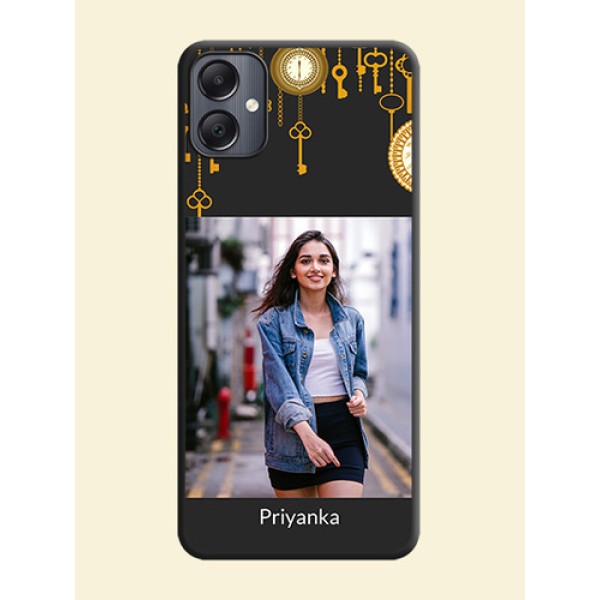 Decorative Design with Text On Space Black Custom Soft Matte Mobile Back Cover - Galaxy A05