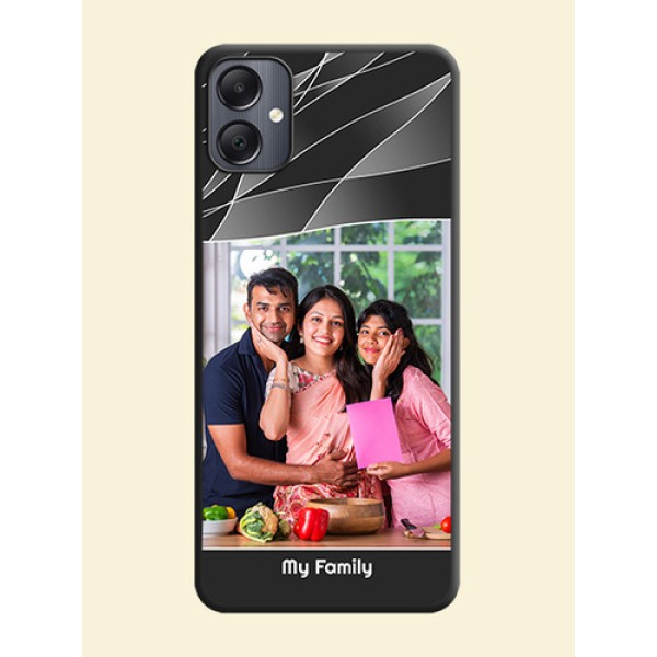 Mixed Wave Lines on Photo On Space Black Custom Soft Matte Mobile Back Cover - Galaxy A05 Mixed Wave Lines on Photo On Space Black Custom Soft Matte Mobile Back Cover - Galaxy A05