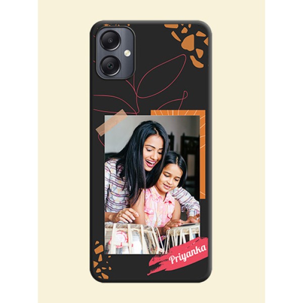 Orange Photo Frame On Space Black Custom Soft Matte Mobile Back Cover - Galaxy A05 Orange Photo Frame On Space Black Custom Soft Matte Mobile Back Cover - Galaxy A05