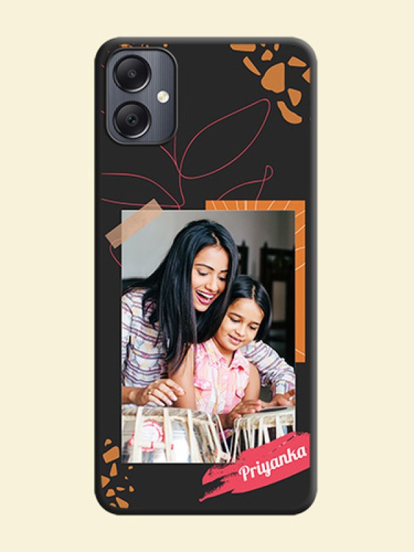 Orange Photo Frame On Space Black Custom Soft Matte Mobile Back Cover - Galaxy A05