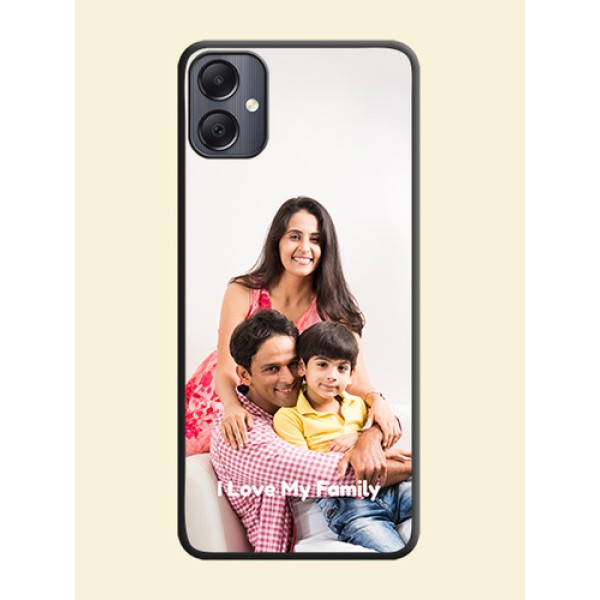 Full Single Pic Upload With Text On Space Black Custom Soft Matte Mobile Back Cover - Galaxy A05 Full Single Pic Upload With Text On Space Black Custom Soft Matte Mobile Back Cover - Galaxy A05
