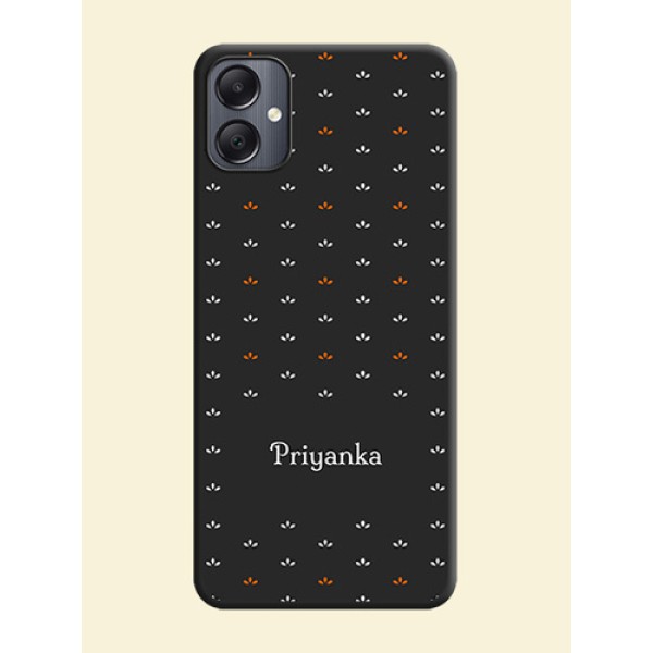 Simple Pattern With Custom Text On Space Black Custom Soft Matte Mobile Back Cover - Galaxy A05 Simple Pattern With Custom Text On Space Black Custom Soft Matte Mobile Back Cover - Galaxy A05