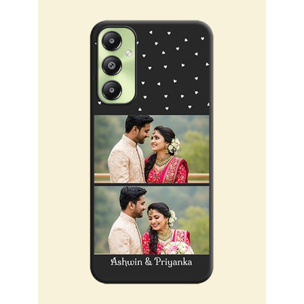Miniature Love Symbols with Name On Space Black Custom Soft Matte Mobile Back Cover - Galaxy A05s Miniature Love Symbols with Name On Space Black Custom Soft Matte Mobile Back Cover - Galaxy A05s