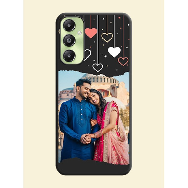 Love Hangings with Splash Wave Picture On Space Black Custom Soft Matte Mobile Back Cover - Galaxy A05s Love Hangings with Splash Wave Picture On Space Black Custom Soft Matte Mobile Back Cover - Galaxy A05s