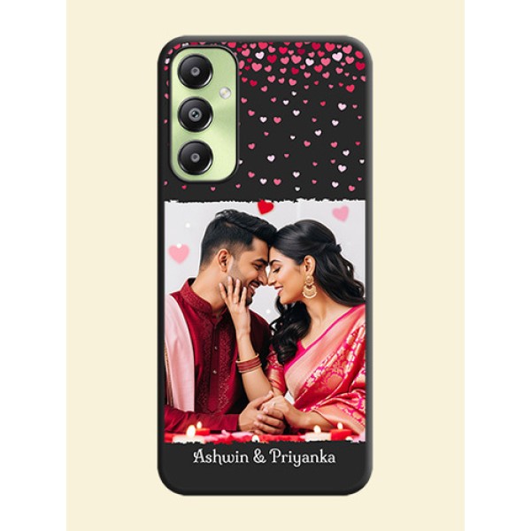 Fall in Love with Your Partner on Photo On Space Black Custom Soft Matte Mobile Back Cover - Galaxy A05s Fall in Love with Your Partner on Photo On Space Black Custom Soft Matte Mobile Back Cover - Galaxy A05s