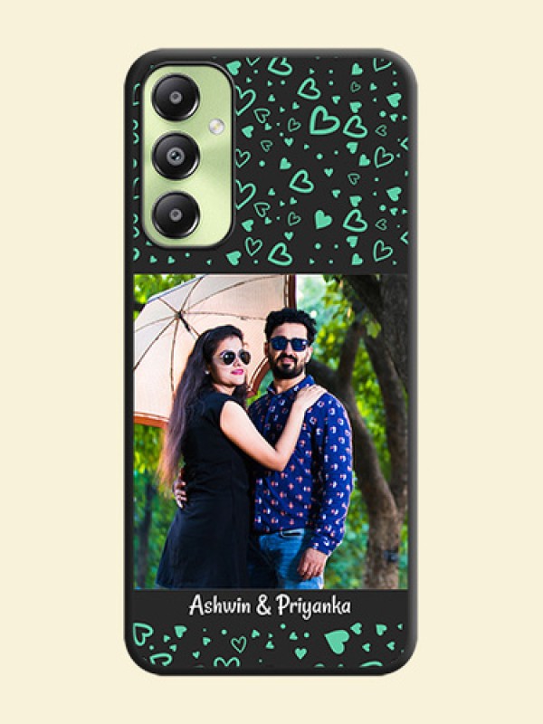 Sea Green Indefinite Love Pattern on Photo On Space Black Custom Soft Matte Mobile Back Cover - Galaxy A05s