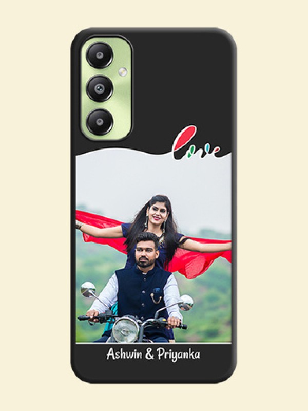 Fall in Love Pattern with Picture on Photo On Space Black Custom Soft Matte Mobile Back Cover - Galaxy A05s