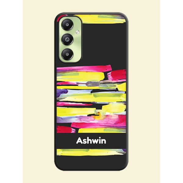 Brush Coloured On Space Black Custom Soft Matte Mobile Back Cover - Galaxy A05s Brush Coloured On Space Black Custom Soft Matte Mobile Back Cover - Galaxy A05s