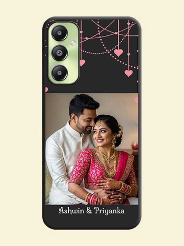 Pink Love Hangings with Text On Space Black Custom Soft Matte Mobile Back Cover - Galaxy A05s