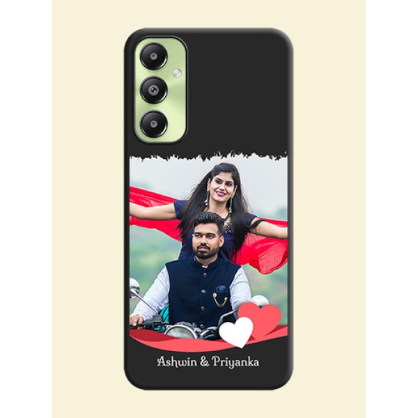 Pin Color Love Shaped Ribbon Design with Text On Space Black Custom Soft Matte Mobile Back Cover - Galaxy A05s Pin Color Love Shaped Ribbon Design with Text On Space Black Custom Soft Matte Mobile Back Cover - Galaxy A05s