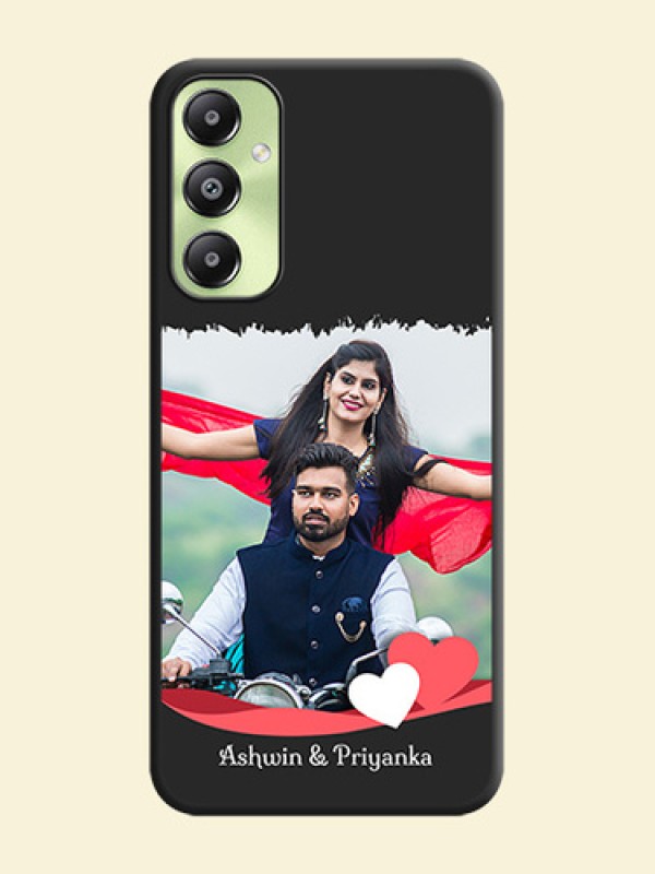 Pin Color Love Shaped Ribbon Design with Text On Space Black Custom Soft Matte Mobile Back Cover - Galaxy A05s
