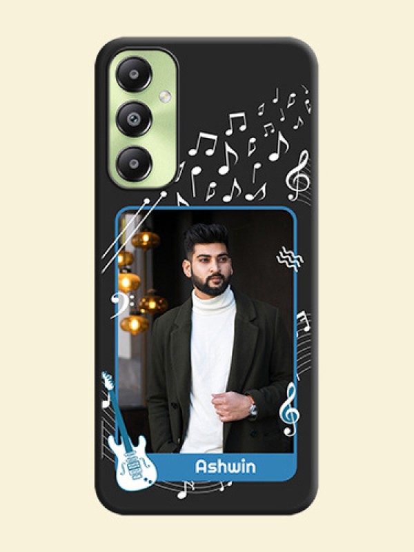 Musical Theme Design with Text on Photo On Space Black Custom Soft Matte Mobile Back Cover - Galaxy A05s
