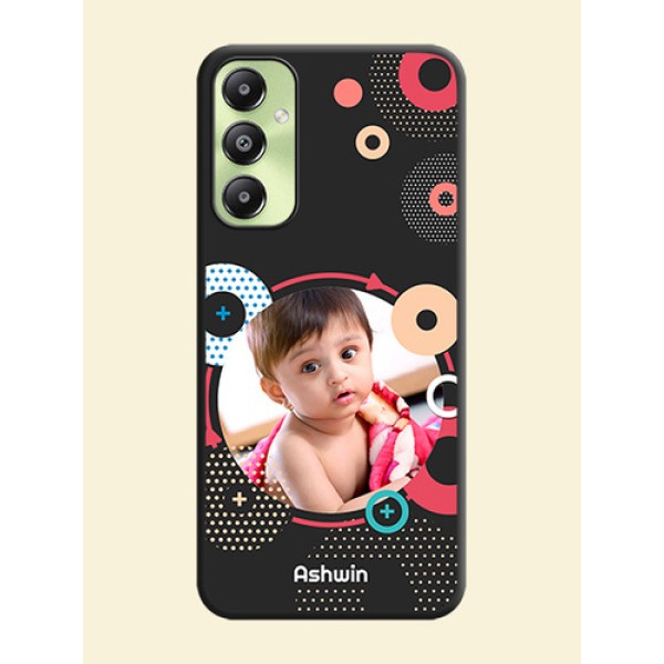 Multicoloured Round Image On Space Black Custom Soft Matte Mobile Back Cover - Galaxy A05s Multicoloured Round Image On Space Black Custom Soft Matte Mobile Back Cover - Galaxy A05s