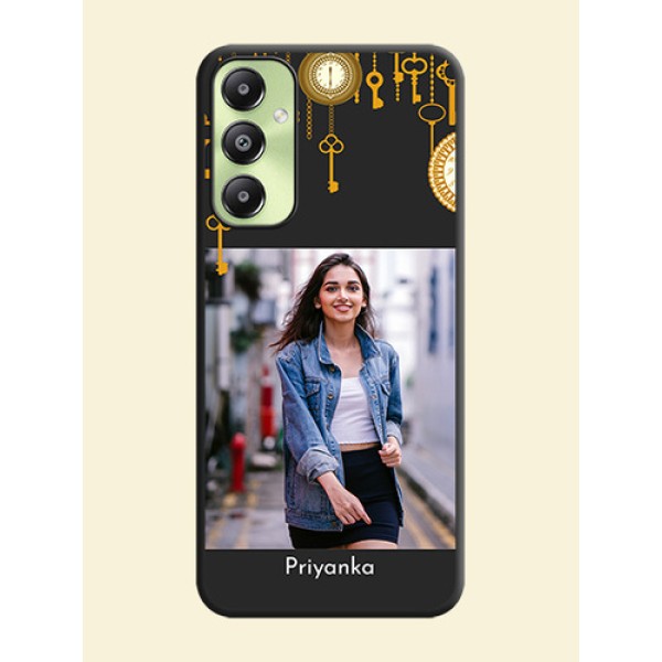 Decorative Design with Text On Space Black Custom Soft Matte Mobile Back Cover - Galaxy A05s