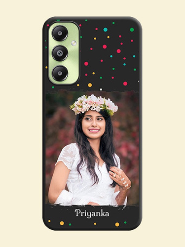 Multicolor Dotted Pattern with Text  On Space Black Custom Soft Matte Mobile Back Cover - Galaxy A05s