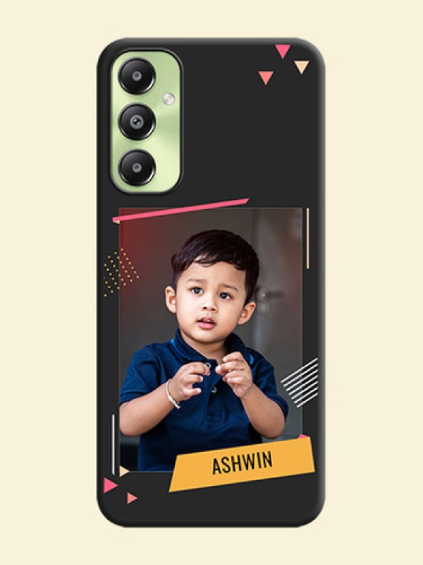 Photo Frame with Triangle Small Dots on Photo On Space Black Custom Soft Matte Mobile Back Cover - Galaxy A05s