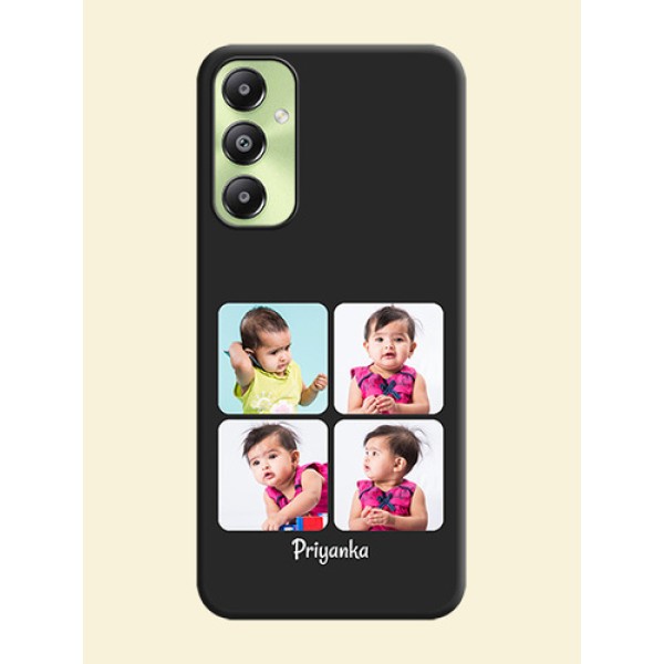 Floral Art with 6 Image Holder on Photo On Space Black Custom Soft Matte Mobile Back Cover - Galaxy A05s Floral Art with 6 Image Holder on Photo On Space Black Custom Soft Matte Mobile Back Cover - Galaxy A05s