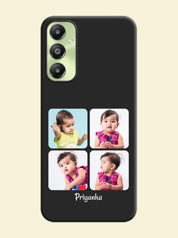 Floral Art with 6 Image Holder on Photo On Space Black Custom Soft Matte Mobile Back Cover - Galaxy A05s